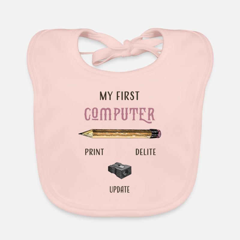 my first computer old school Organic Baby Bibs