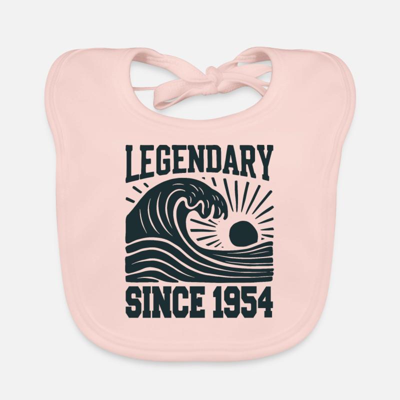 Legendary Since 1954 Birthday Wave Organic Baby Bibs