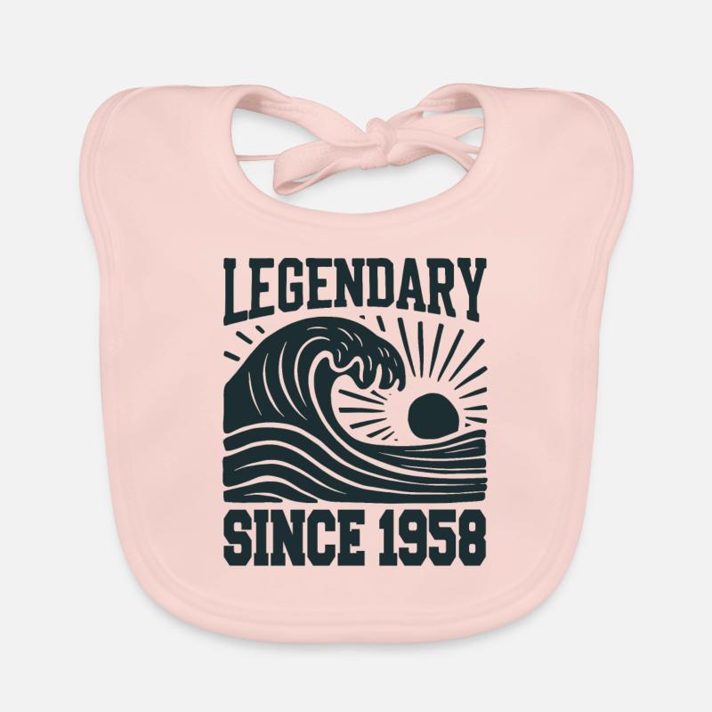 Legendary Since 1958 Birthday Wave Organic Baby Bibs