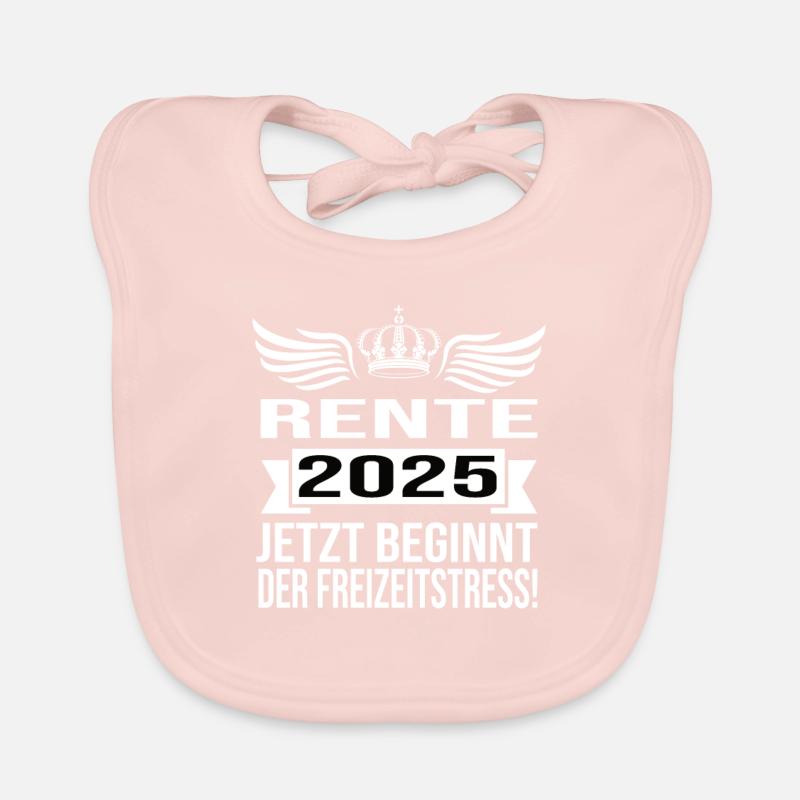 abschiPension 2025 Retraité 2025 Rente 2025 - Bavoir bio Bébé - rose