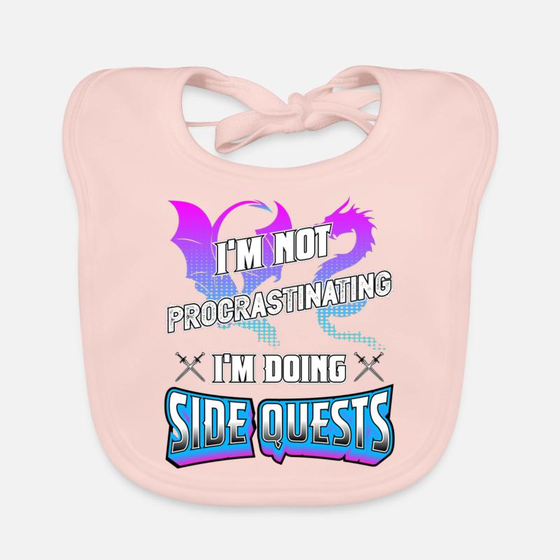Geschenkidee Gamer Zocker MMORPG Side Quest Baby Bio-Lätzchen