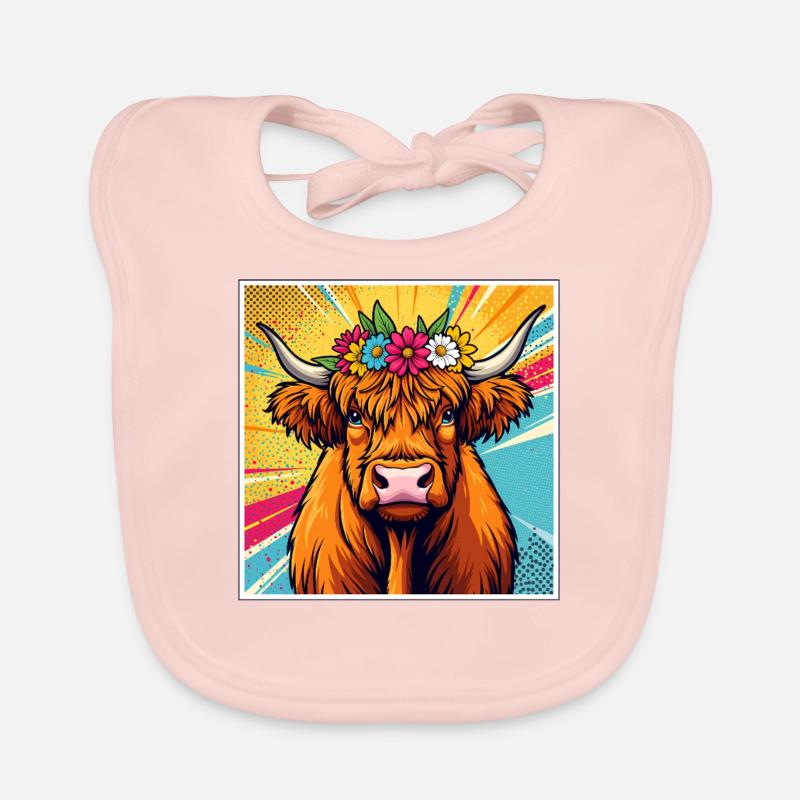 Vache des Highlands Pop Art Vache Bavoir bio Bébé