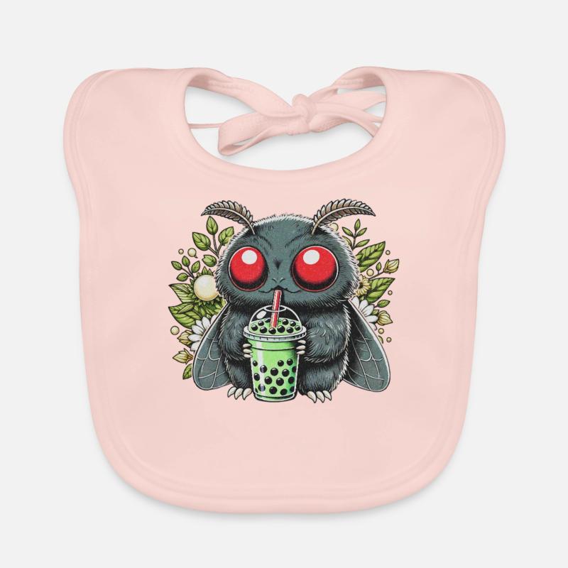 Mothman Drinking Bubble Tea Baby Bio-Lätzchen