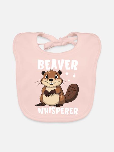 Beaver Whisperer - Baby Bio-Lätzchen - Rose - Vorne