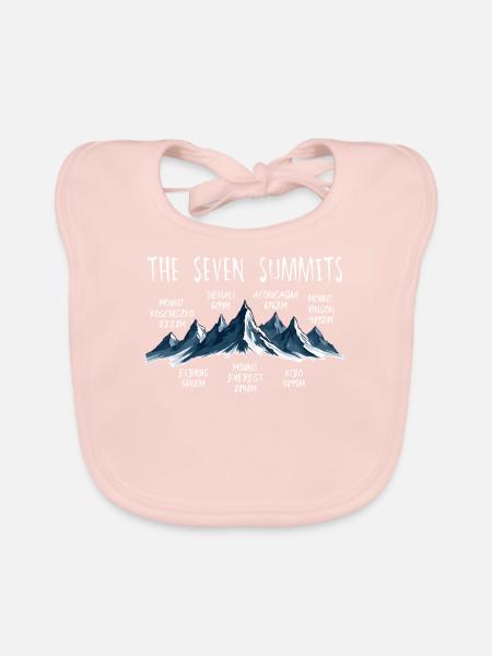 Seven Summits Kosciuszko - Baby Bio-Lätzchen - Rose - Vorne