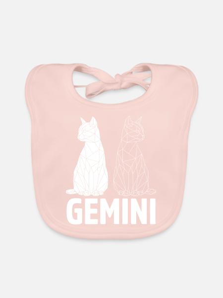 Gémeaux - Bavoir bio Bébé - rose - Devant