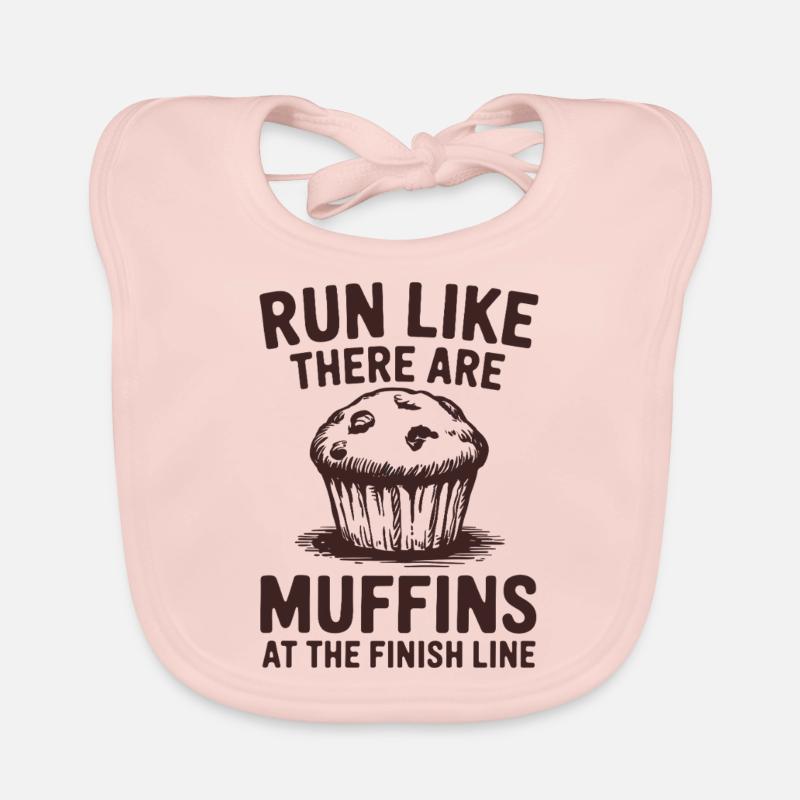 Run like there are muffins at the finish Marathon runner Organic Baby Bibs