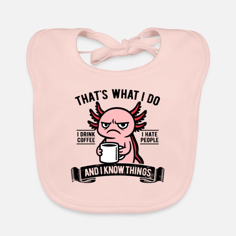 I drink coffee, I hate people and I know things Baby Bio-Lätzchen