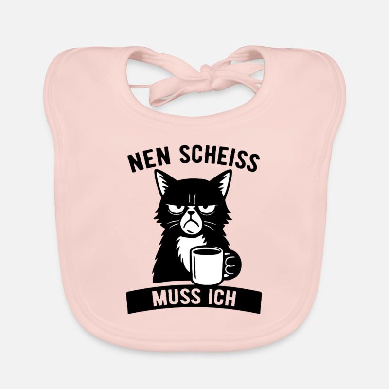 Freche Katze - Nen Scheiß muss ich - Kaffee Baby Bio-Lätzchen