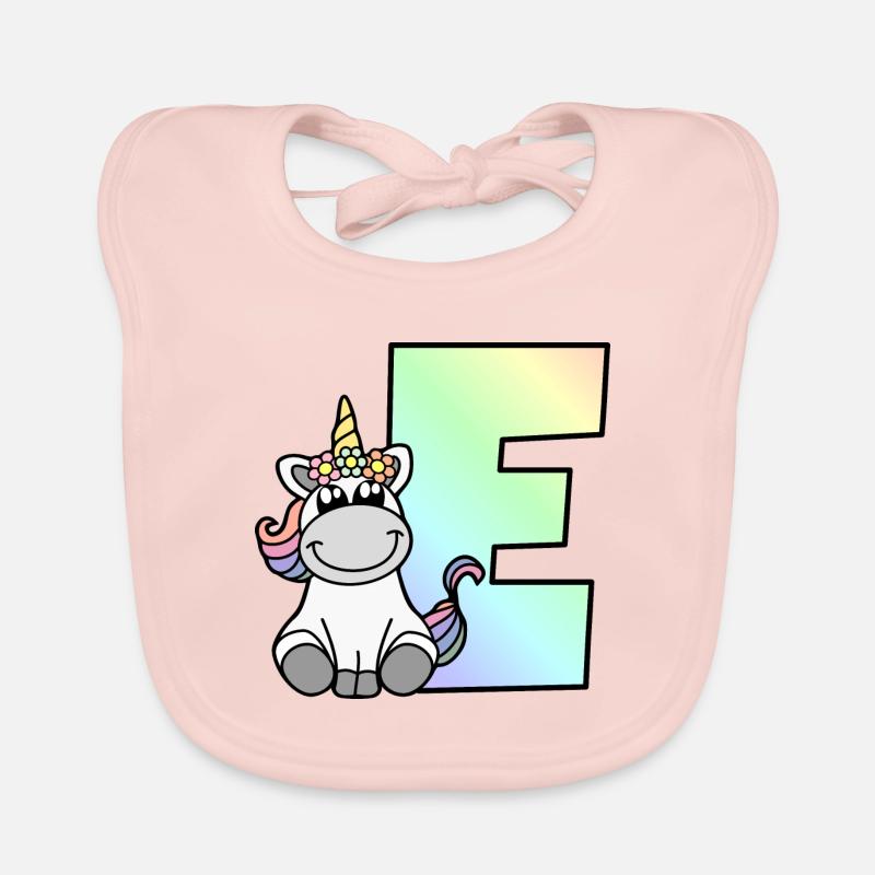 Licorne Lettre E Bavoir bio Bébé
