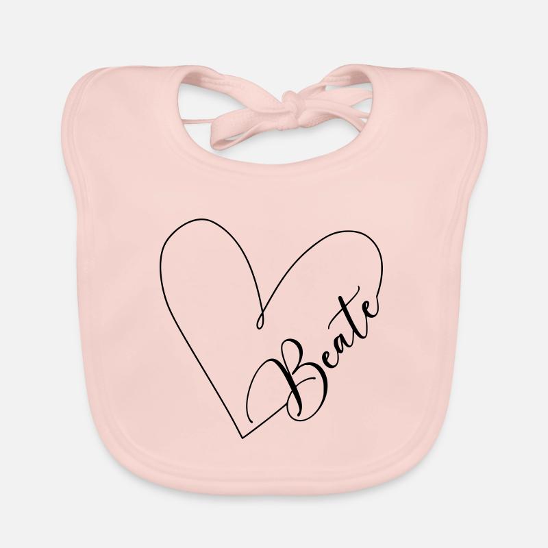Beate Name Heart Line Bavoir bio Bébé