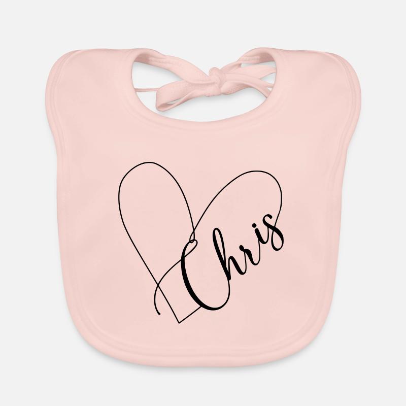 Chris Nom Ligne de coeur Bavoir bio Bébé