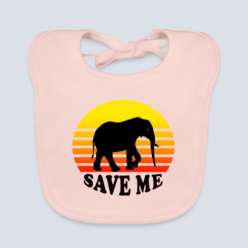 Elefant SAVE ME Schattenriss Sonne - Baby Bio-Lätzchen