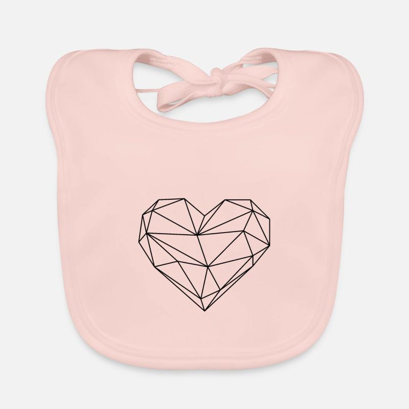 Black heart Organic Baby Bibs