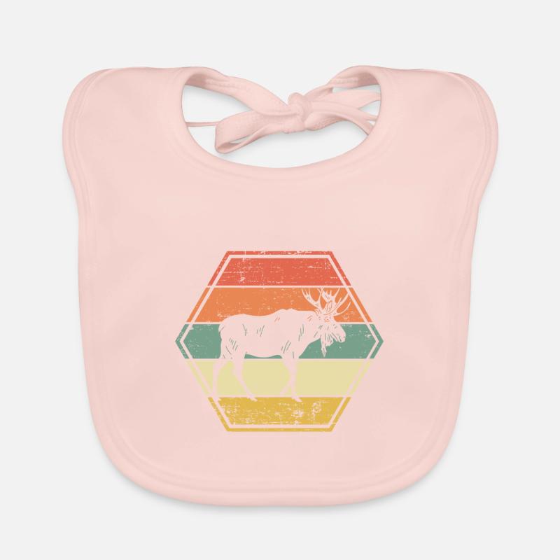 Elch - Baby Bio-Lätzchen - Rose