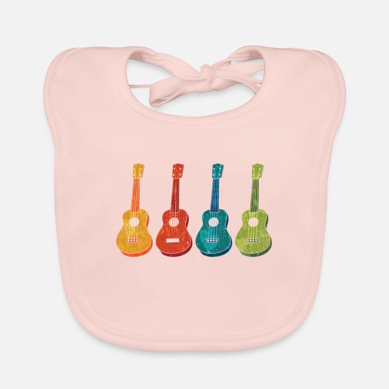 Ukulélés pour les joueurs de ukulélé - Bavoir bio Bébé - rose