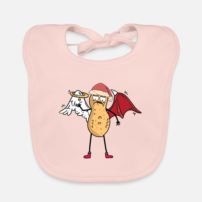 St. Nicholas peanut heavenly devilish xmas Santa Organic Baby Bibs