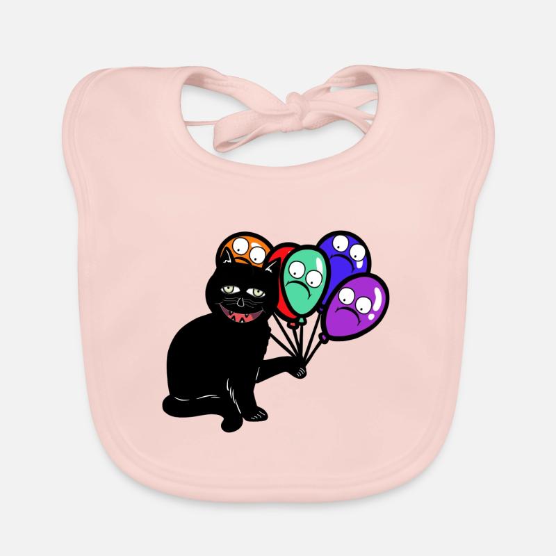 Ballons chat noir effrayants d’Halloween Bavoir bio Bébé