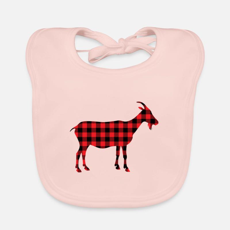 Goat billy goat pattern plaid Organic Baby Bibs