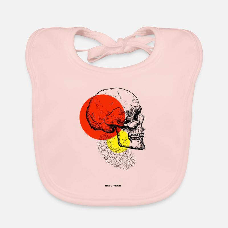 Hell yeah skull with circles drawing Organic Baby Bibs