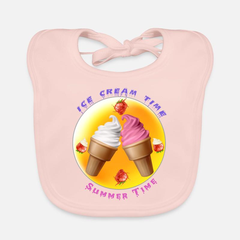 Eiscreme Zeit - Sommer Zeit Baby Bio-Lätzchen