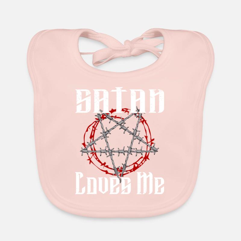 Satan Beelzebub Devil Gothic Pentagram Mystical Organic Baby Bibs
