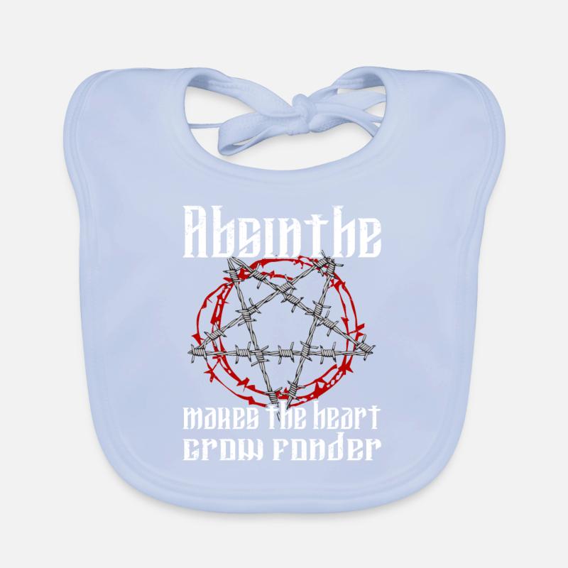 Satan Beelzebub Devil Gothic Pentagram Mystical Organic Baby Bibs