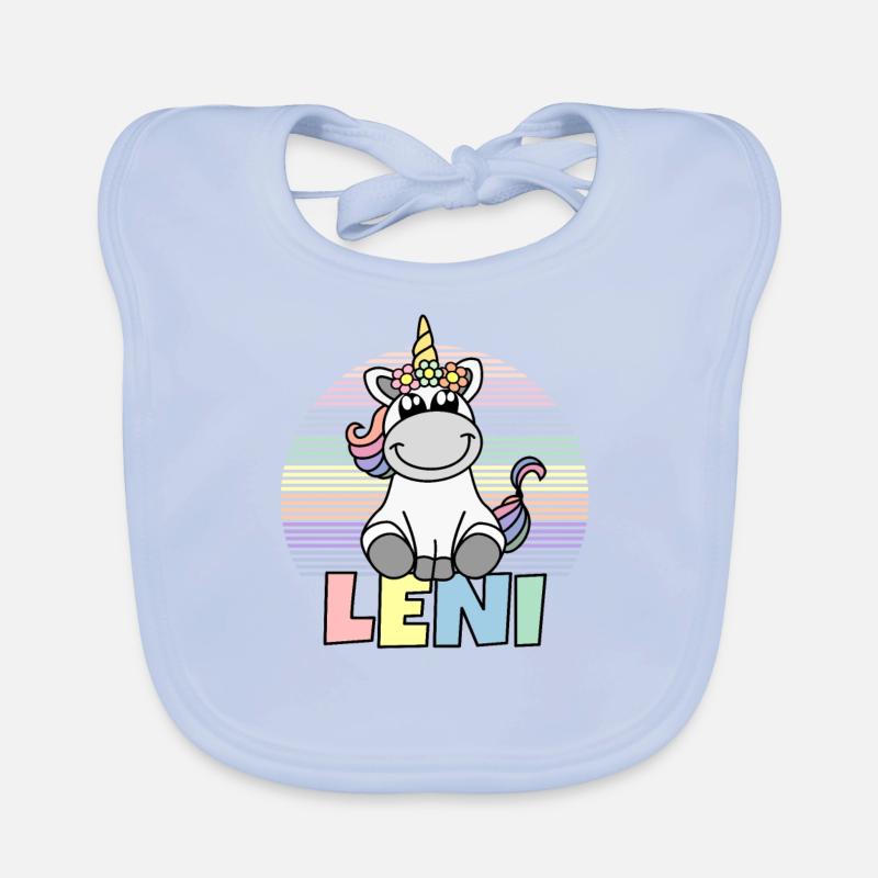 Leni Einhorn Name Baby Bio-Lätzchen