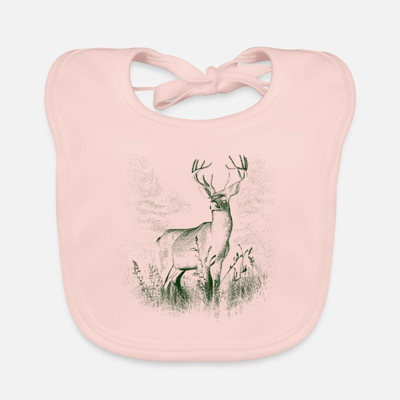 Hirsch Geweih Rotwild Baby Bio-Lätzchen