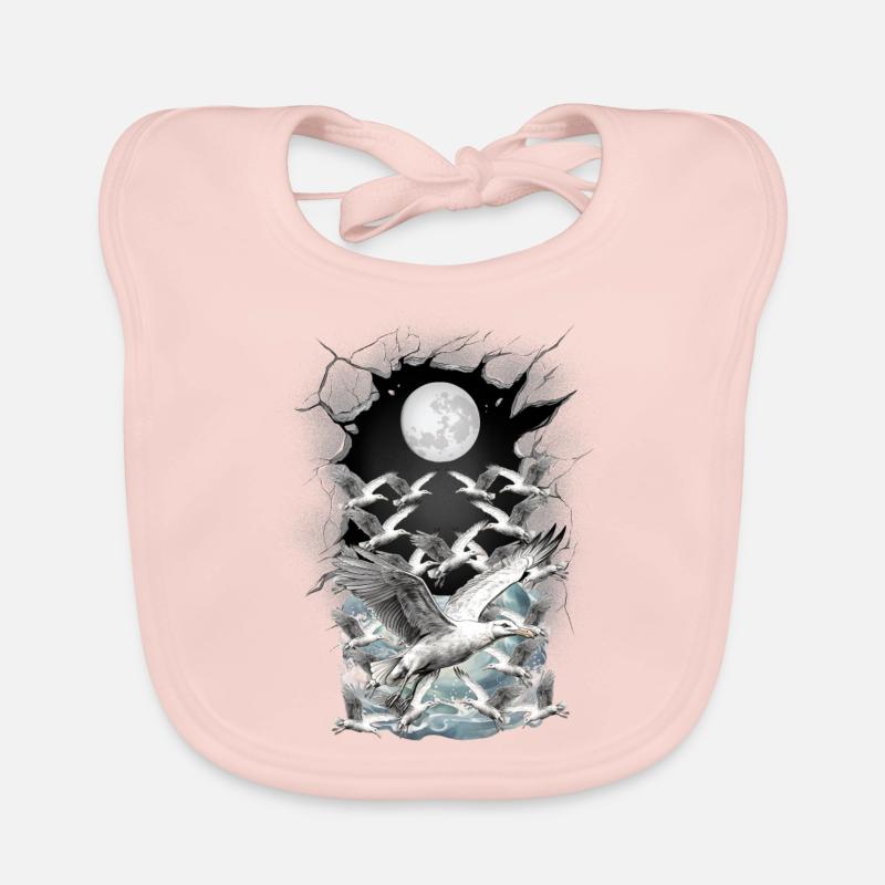 maritim Möwe Möwen - Baby Bio-Lätzchen - Rose