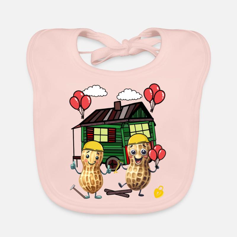 Peanuts Constructeur de maison Constructeur Remorque de construction Maison propre Maison Bavoir bio Bébé