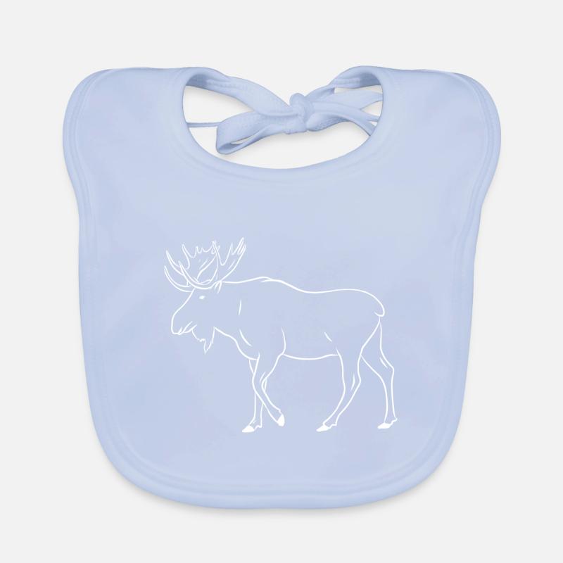 Elch Hirsch Geweih Rentier Geschenk Geschenkidee Baby Bio-Lätzchen