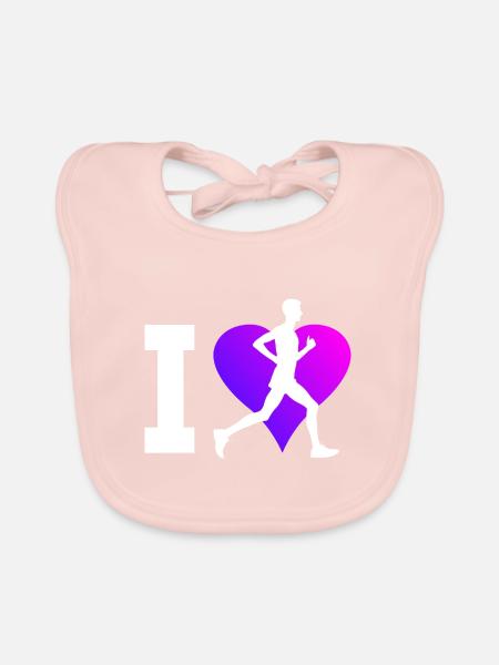 Fitness Running Jogging Joggen Cross Country Runni - Organic Baby Bibs - rose - Front