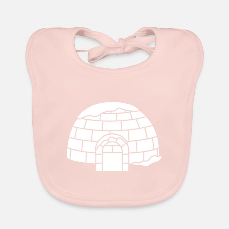 Igloo dome-shaped snow house Eskimo Inuit Organic Baby Bibs