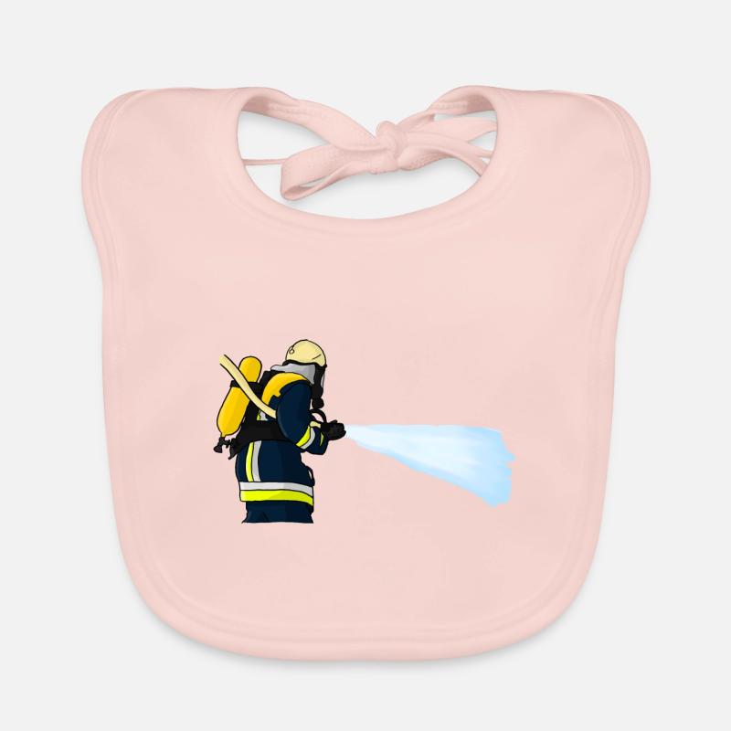 Firefighter with hose Organic Baby Bibs