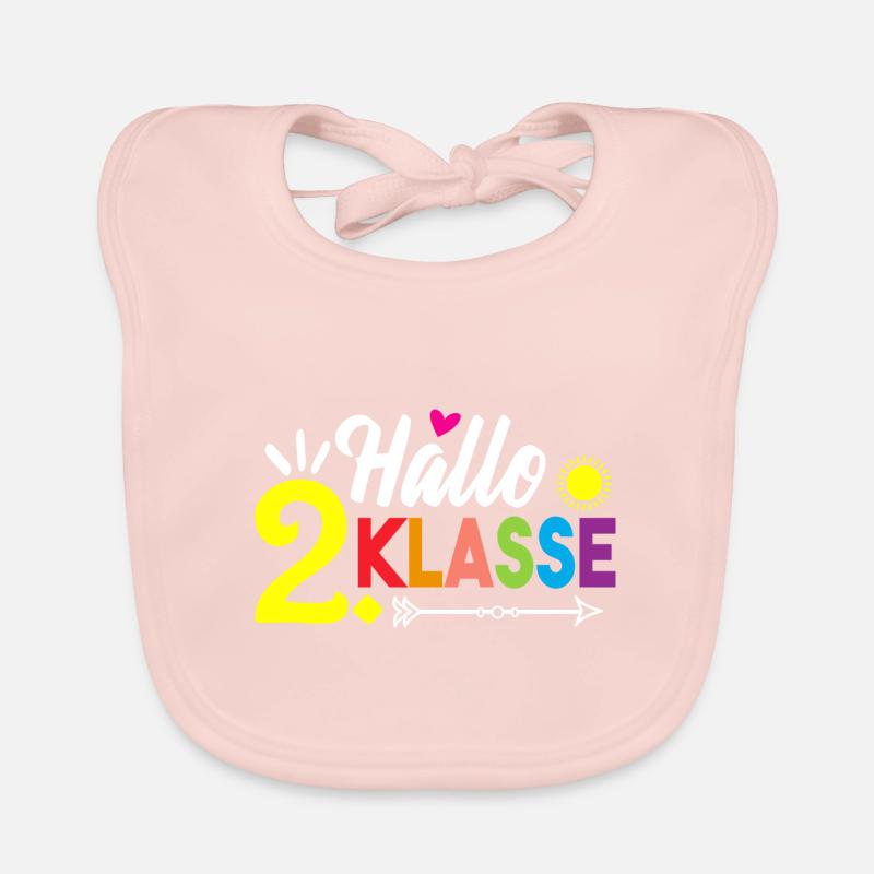 Hallo 2 Klasse Schulstart Schule Schüler Geschenk - Baby Bio-Lätzchen - Rose