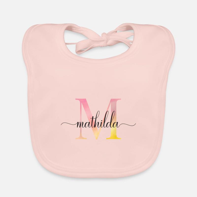 M | Monogramm | Name |Mathilda |Watercolor Baby Bio-Lätzchen