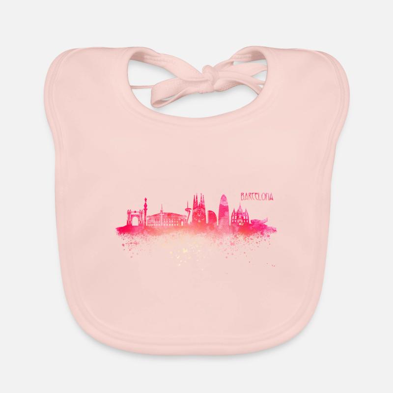 Skyline Barcelona Spanien Baby Bio-Lätzchen