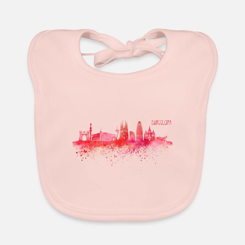 Skyline Barcelona Spanien Baby Bio-Lätzchen