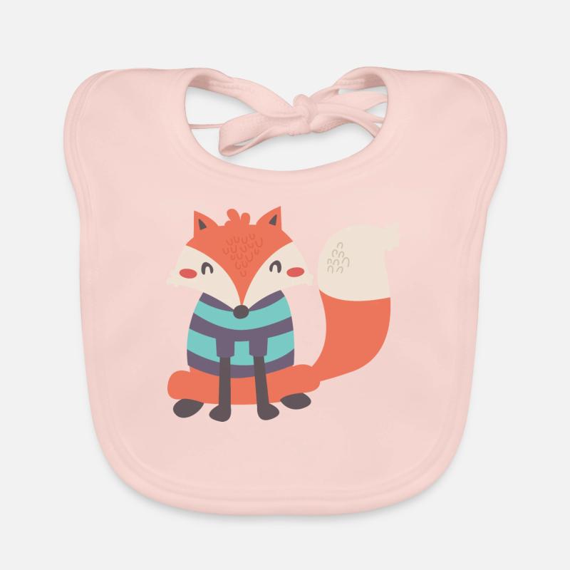 Renard doux avec Ringelpulli - Bavoir bio Bébé - rose