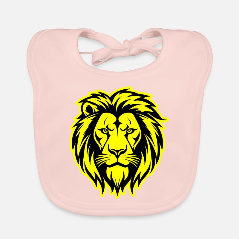 Lion Silhouette Lion Head Organic Baby Bibs