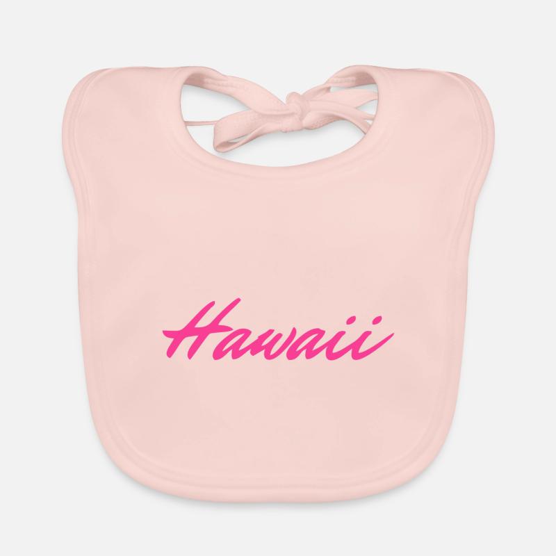 Hawaï rose - Bavoir bio Bébé - rose