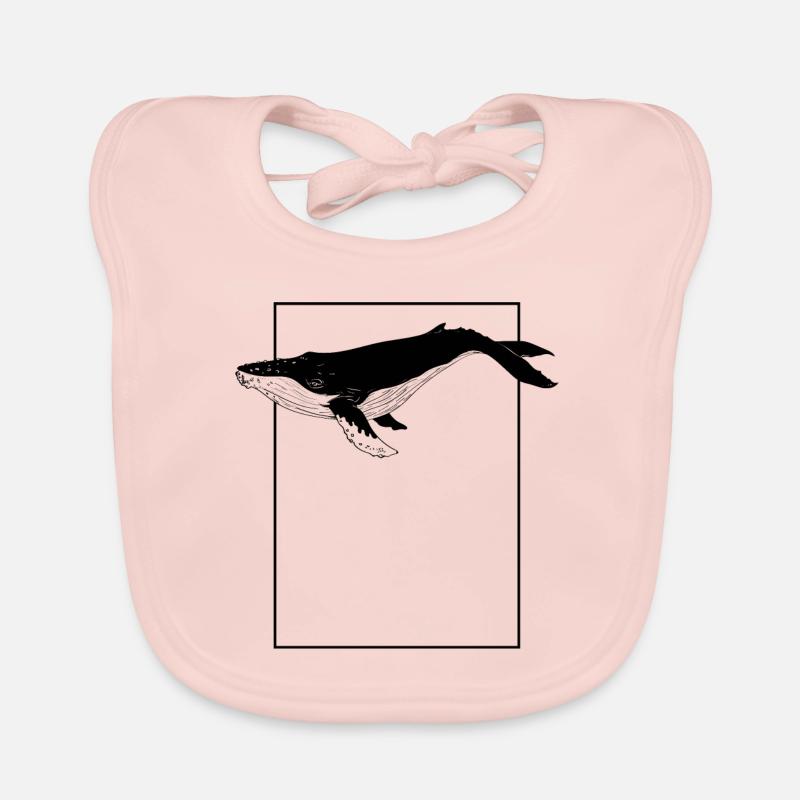 baleine - Bavoir bio Bébé - rose