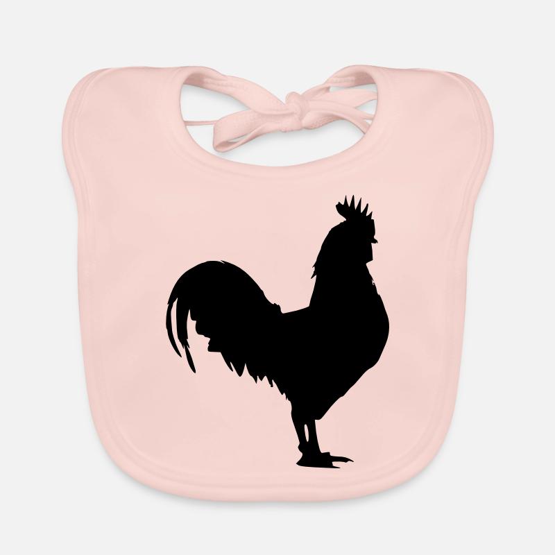 coq - Bavoir bio Bébé - rose