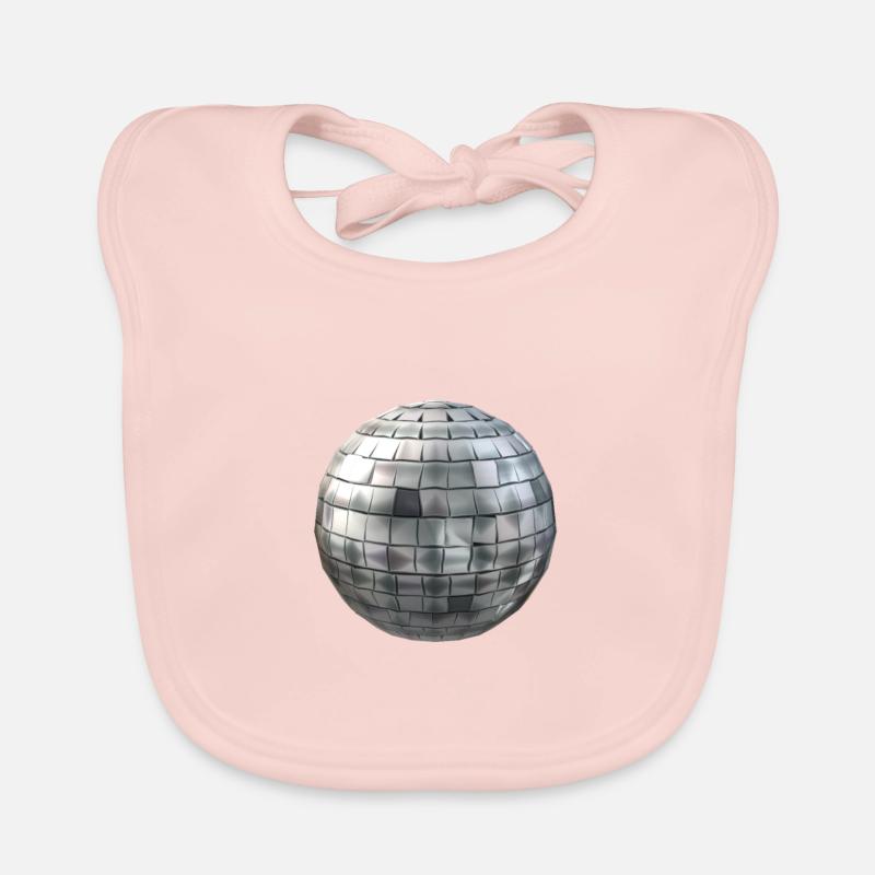 Silver disco ball Organic Baby Bibs