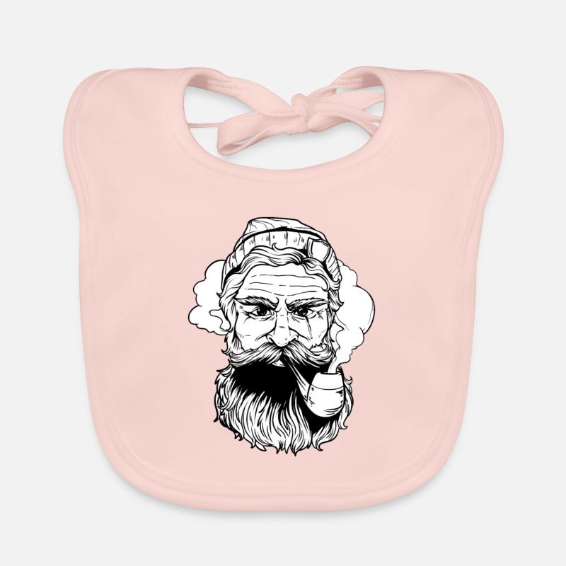 Seemann Bart Kapitän Pfeife Maritim Kunst Geschenk Baby Bio-Lätzchen