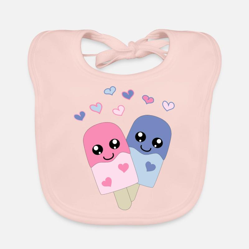 jolie glace dans le style - Bavoir bio Bébé - rose
