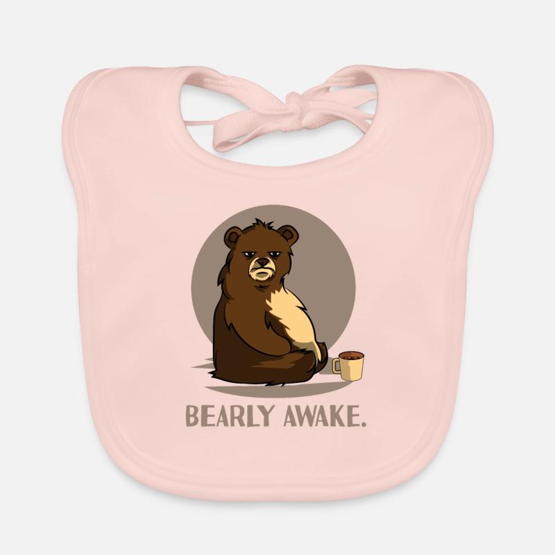 Bear Coffee Caffeine Long Sleeper Conception de blague fatiguée Bavoir bio Bébé