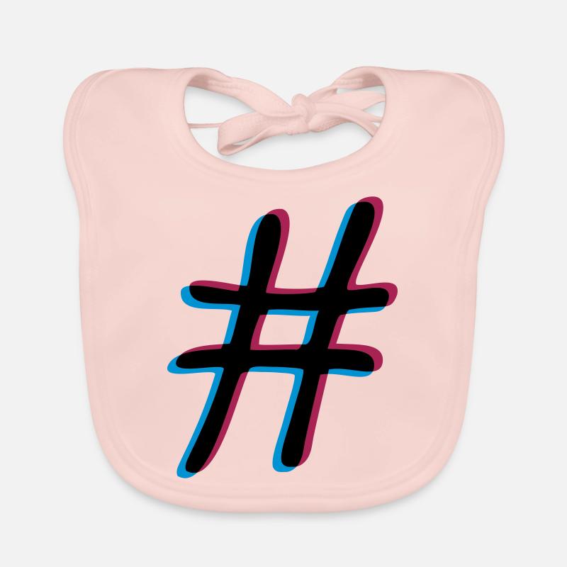 3D effect hashtag Organic Baby Bibs