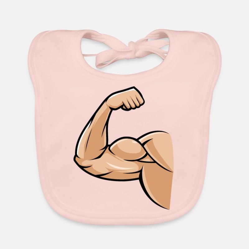 biceps muscle Organic Baby Bibs